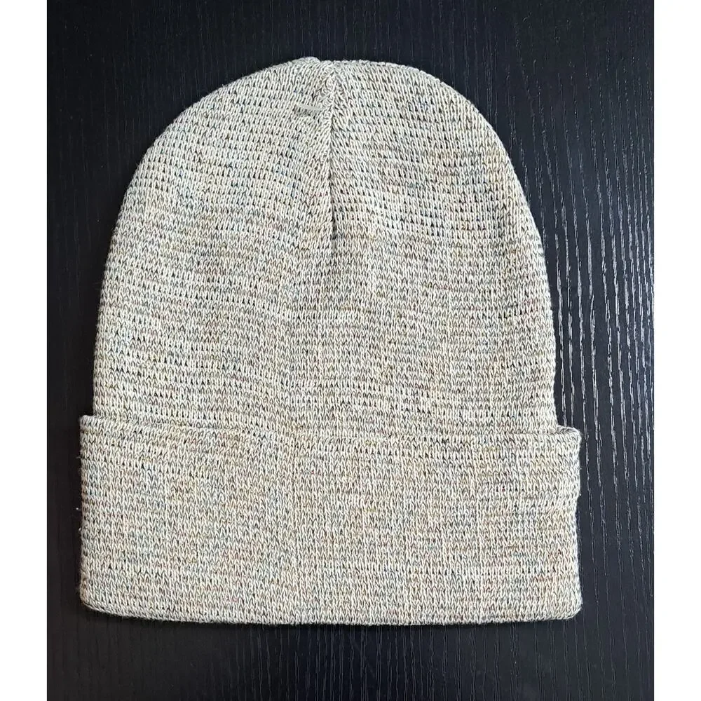 3 Winter Knit Toboggan Beanie Hats Solid Color With Rainbow Sparkle Threads OSFM